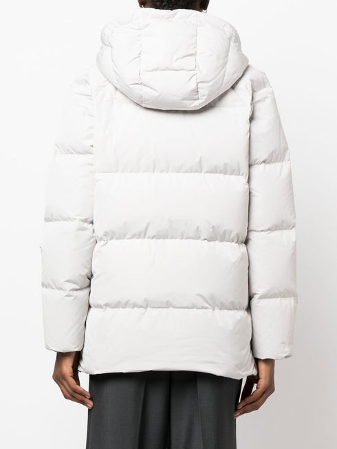 quilted-finish hooded coat